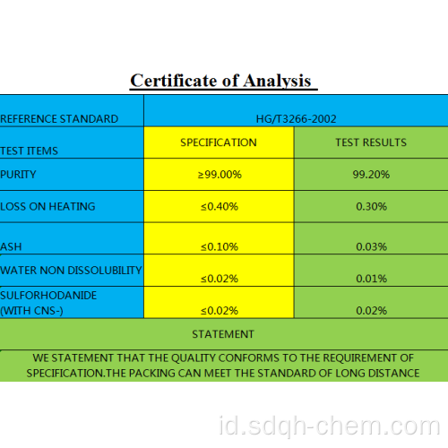 Kristal Putih 99% Thiourea Dyestuff Menengah 62-56-6